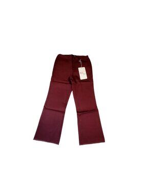 1822 Denim High Rise Demi Boot Jeans Size 4/27 Burgundy Cotton Blend Raw Hem